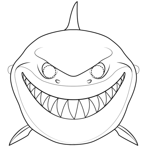 Shark Mask Coloring Page